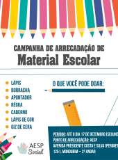 Aesp realiza campanha de arrecadação de material escolar