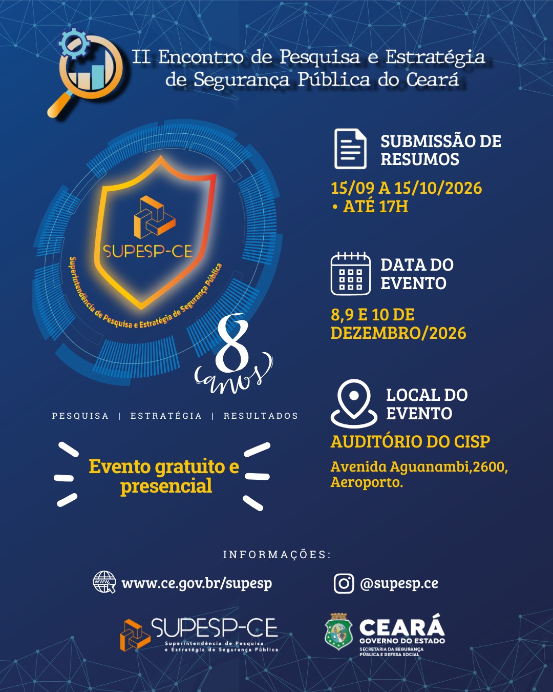 AESP/CE informa: pesquisadores e profissionais da segurança pública podem submeter trabalhos para o II Epesp até 15 de outubro